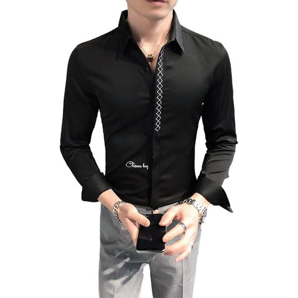 men long sleeve lapel embroidered shirts white black lightweight breathable men's business casual shirt
men long sleeve lapel embroidered shirts white black lightweight breathable men's business casual shirt
