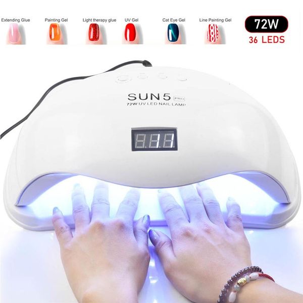 nail dryers 72w sun5 pro uv lamp led dryer for all gels polish sun light infrared sensing 10/30/60s timer smart manicure 1iy4
nail dryers 72w sun5 pro uv lamp led dryer for all gels polish sun light infrared sensing 10/30/60s timer smart manicure 1iy4