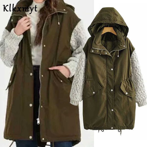 klkxmyt za parkas jacket women winter fashion splicing sleeve thick warm hooded long coat female chic outerwear 210527, Black
klkxmyt za parkas jacket women winter fashion splicing sleeve thick warm hooded long coat female chic outerwear 210527, Black