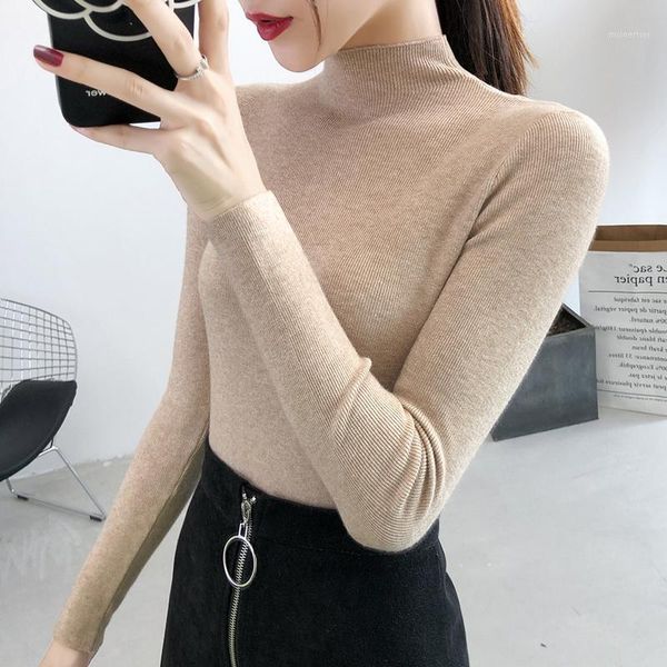 solid turtleneck knitted women sweater and pullovers long-sleeved slim elastic all match buttoming female pulls outwear women's, White;black
solid turtleneck knitted women sweater and pullovers long-sleeved slim elastic all match buttoming female pulls outwear women's, White;black