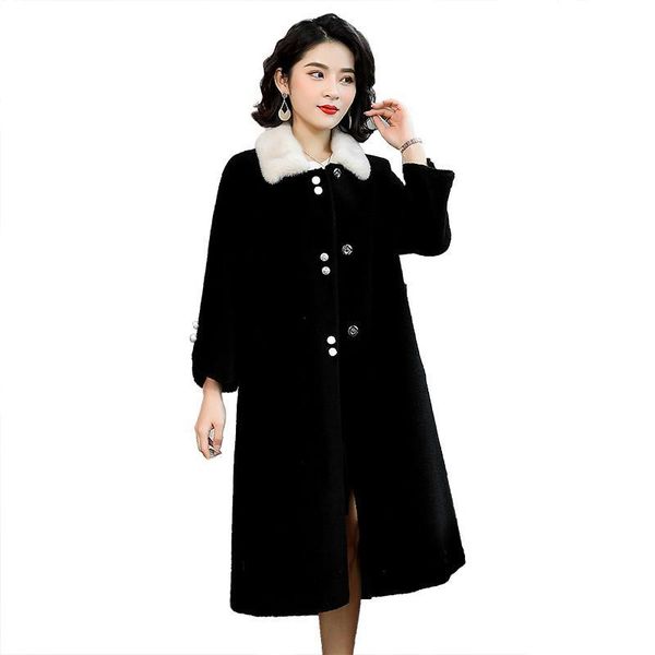 women winter 100% sheep shearling overcoats with real collar female thicken warm genuine natural sheepskin outwear v713 women's & f fur, Black
women winter 100% sheep shearling overcoats with real collar female thicken warm genuine natural sheepskin outwear v713 women's & f fur, Black