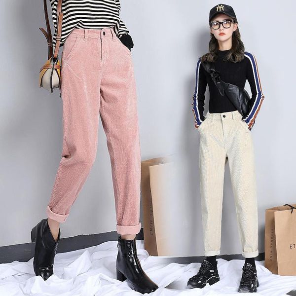 women's pants & capris female corduroy high waist harem spring autumn casual loose trousers, Black;white
women's pants & capris female corduroy high waist harem spring autumn casual loose trousers, Black;white