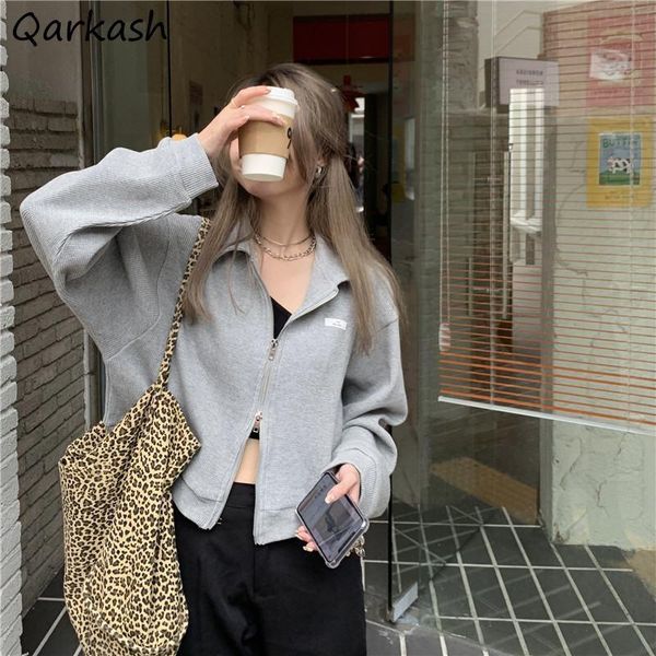 women's jackets women basic spring autumn crop turn down collar chic streetwear korean style loose tender double zipper fashion ins, Black;brown
women's jackets women basic spring autumn crop turn down collar chic streetwear korean style loose tender double zipper fashion ins, Black;brown