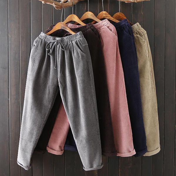 women's pants & capris autumn winter corduroy women clothes casual vintage high waist harem streetwear trousers q2671, Black;white
women's pants & capris autumn winter corduroy women clothes casual vintage high waist harem streetwear trousers q2671, Black;white