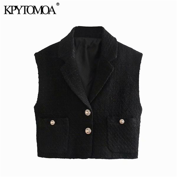 women fashion with metal buttons tweed cropped waistcoat vintage sleeveless elastic hem female vest coat chic 210420, Black;white
women fashion with metal buttons tweed cropped waistcoat vintage sleeveless elastic hem female vest coat chic 210420, Black;white