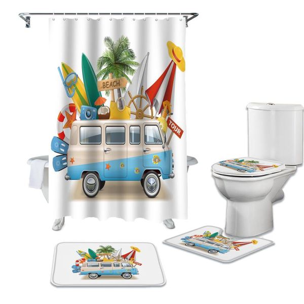 car coconut tree surfboard shower curtain set carpet cover toilet bath mat home decor bathroom curtains
car coconut tree surfboard shower curtain set carpet cover toilet bath mat home decor bathroom curtains