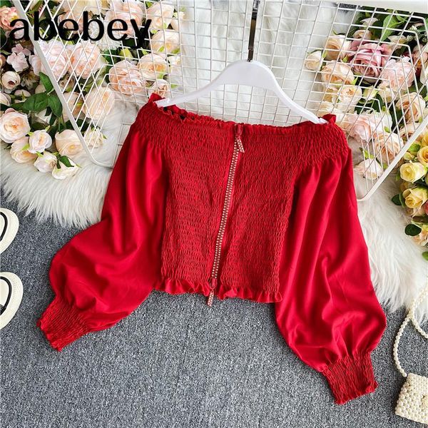 women's t-shirt vintage slim zipper off shoulder autumn short women winter crop tee ruffles t shirt long sleeve tshirt, White
women's t-shirt vintage slim zipper off shoulder autumn short women winter crop tee ruffles t shirt long sleeve tshirt, White