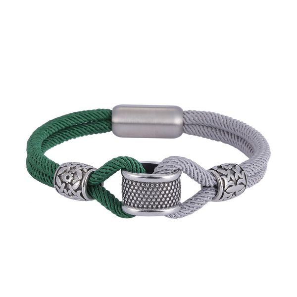 antique silver plated stainless steel charm milan rope cuff bracelet magnetic buckle bracelets, White
antique silver plated stainless steel charm milan rope cuff bracelet magnetic buckle bracelets, White