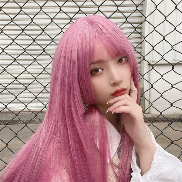 wig female long straight hair cut bangs thin rattan color waist long-hair woman lo soft girl one piece, Black
wig female long straight hair cut bangs thin rattan color waist long-hair woman lo soft girl one piece, Black