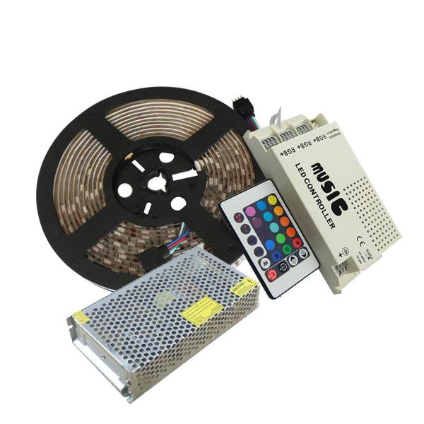 5mx rgb led strip smd 300 leds/roll +led ir music controller+12v 10a power supply strips
5mx rgb led strip smd 300 leds/roll +led ir music controller+12v 10a power supply strips