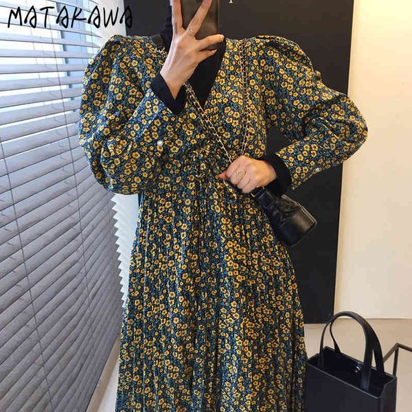 matakawa retro v-neck print floral femme robe puff sleeve pleated vestido feminino korean chic slim waist long dress women 210513, Black;gray
matakawa retro v-neck print floral femme robe puff sleeve pleated vestido feminino korean chic slim waist long dress women 210513, Black;gray