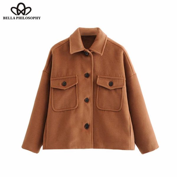women's jackets wonder 2021 vintage chic pockets buttons loose short jacket coat lapel collar long sleeve outerwear casual casaco femme, Black;brown
women's jackets wonder 2021 vintage chic pockets buttons loose short jacket coat lapel collar long sleeve outerwear casual casaco femme, Black;brown