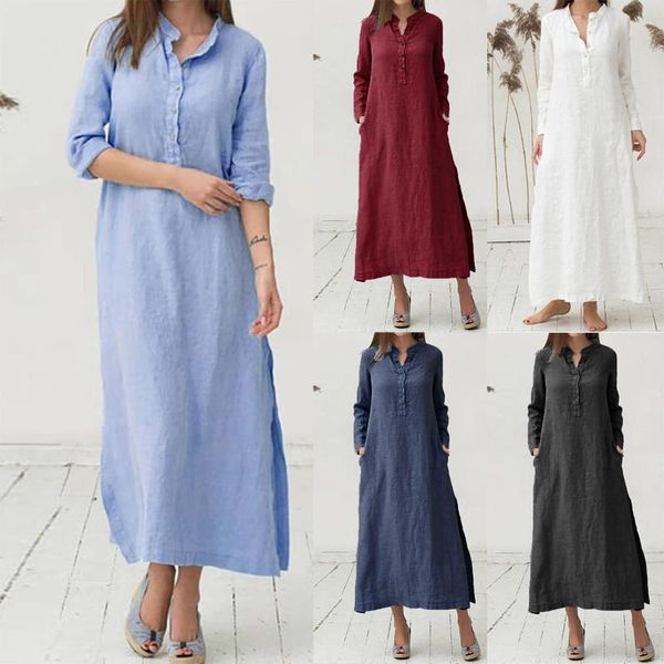 casual dresses dress vestidos 2021 women's kaftan cotton long sleeve plain casaul oversized maxi shirt women off shoulder party, Black;gray
casual dresses dress vestidos 2021 women's kaftan cotton long sleeve plain casaul oversized maxi shirt women off shoulder party, Black;gray