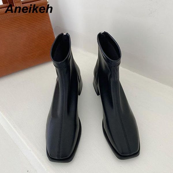 boots aneikeh elegant ankle cotton fabric women's booties autumn platform shoes square heel fashion zipper thick sewing soft leather, Black
boots aneikeh elegant ankle cotton fabric women's booties autumn platform shoes square heel fashion zipper thick sewing soft leather, Black