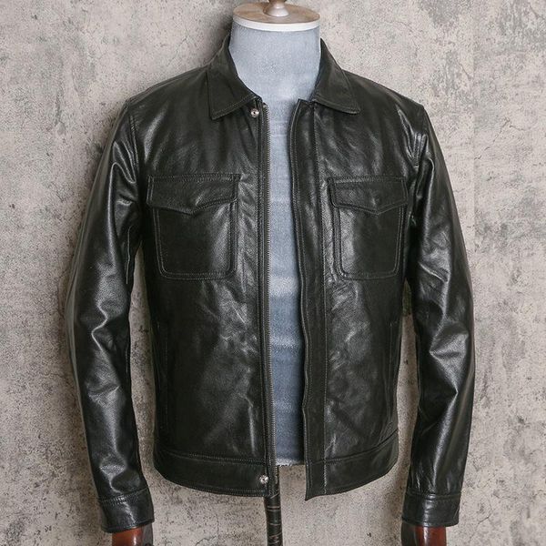 men's leather & faux 2021 autumn and winter youth lapel genuine clothes men 's short cowhide motorcycle jacket, Black
men's leather & faux 2021 autumn and winter youth lapel genuine clothes men 's short cowhide motorcycle jacket, Black