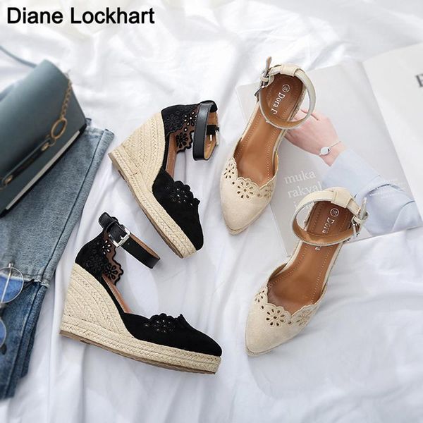 womens summer espadrille pumps platform wedge sandals ankle buckle strap pointed toe shoes beige women casual hollow high heels dress, Black
womens summer espadrille pumps platform wedge sandals ankle buckle strap pointed toe shoes beige women casual hollow high heels dress, Black