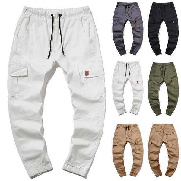 men's pants 2021 style fashion leather tie belt casual trousers korean slim plus size multi-pocket overalls, Black
men's pants 2021 style fashion leather tie belt casual trousers korean slim plus size multi-pocket overalls, Black