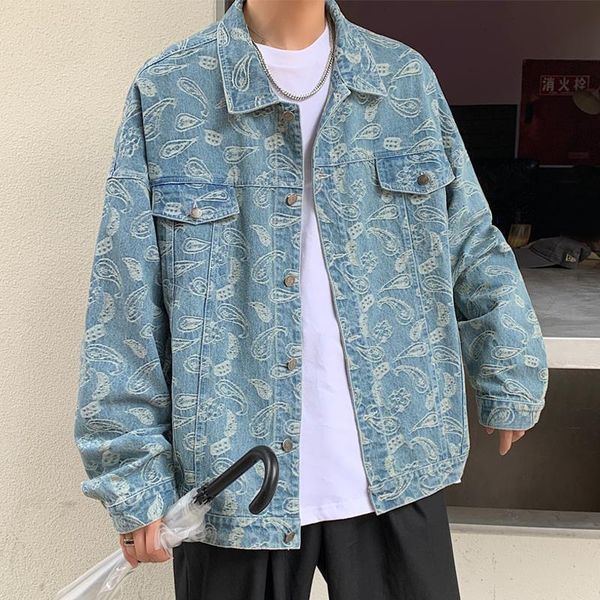 men's jackets autumn style printing couple fashion male denim jacket casual loose lapel single-breasted windbreaker, Black;brown
men's jackets autumn style printing couple fashion male denim jacket casual loose lapel single-breasted windbreaker, Black;brown