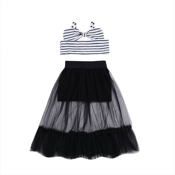 children clothing sets summer sleeveless stripe t shirt lace skirt 2pcs for kids girls baby clothes outfits, White
children clothing sets summer sleeveless stripe t shirt lace skirt 2pcs for kids girls baby clothes outfits, White