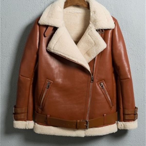 women's leather & faux fashion-women jacket profile lambs wool convertable fur collar washed leather coat s3ss, Black
women's leather & faux fashion-women jacket profile lambs wool convertable fur collar washed leather coat s3ss, Black