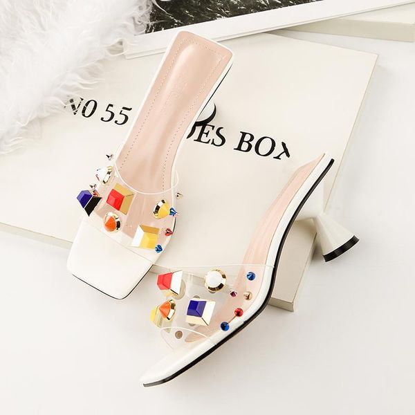slippers 2021 style summer women crystal 6cm high heels sandals mules shales slides female rivets strange nude shoes, Black
slippers 2021 style summer women crystal 6cm high heels sandals mules shales slides female rivets strange nude shoes, Black