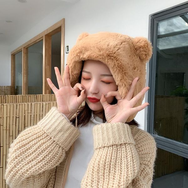 winter ear cap bear plush thick warm hat fur ball pilot female outdoor ski catcher hats, Black;white
winter ear cap bear plush thick warm hat fur ball pilot female outdoor ski catcher hats, Black;white