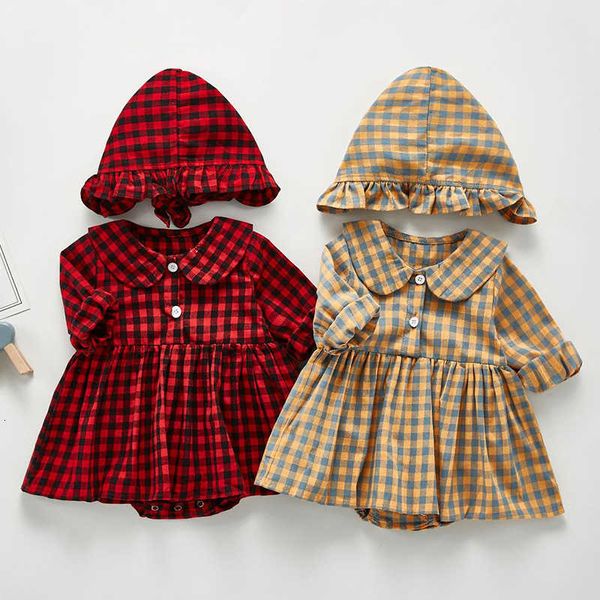 bodysuits doll collar long sleeves grid and hat baby girl newborn rompers clothes, Blue
bodysuits doll collar long sleeves grid and hat baby girl newborn rompers clothes, Blue