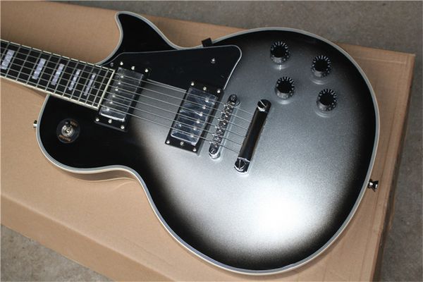 custom electric guitar black circle silver color mahogany body silver hardware guitarar
custom electric guitar black circle silver color mahogany body silver hardware guitarar