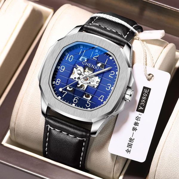 wristwatches chenxi mens mechanical watches original watch waterproof leather skeleton automatic relogio masculino, Slivery;brown
wristwatches chenxi mens mechanical watches original watch waterproof leather skeleton automatic relogio masculino, Slivery;brown