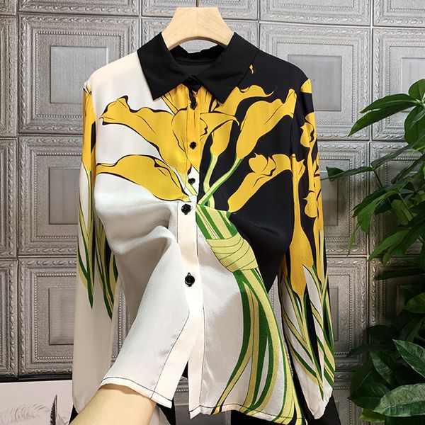 women's blouses & shirts arrival of women floral printing long sleeves chic elegant shirt c040, White
women's blouses & shirts arrival of women floral printing long sleeves chic elegant shirt c040, White