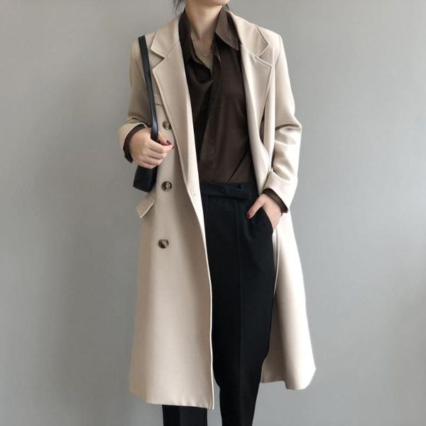 women's trench coats fashion women coat 2021 autumn simple classic long double-breasted lady clothes spring windbreaker, Tan;black
women's trench coats fashion women coat 2021 autumn simple classic long double-breasted lady clothes spring windbreaker, Tan;black