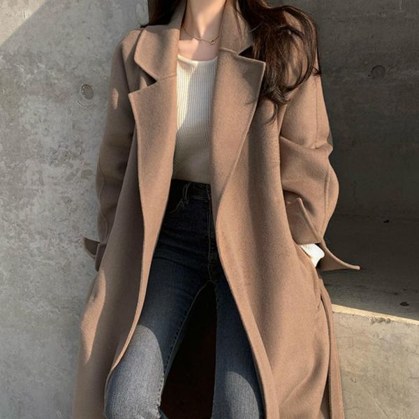 women's wool & blends 2021 winter korean temperament hand sewn double-sided long black coat women lacing belt loose plus size woolen ov
women's wool & blends 2021 winter korean temperament hand sewn double-sided long black coat women lacing belt loose plus size woolen ov