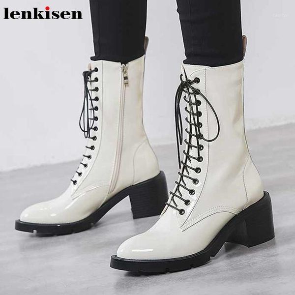boots lenkisen genuine leather british school lace up round toe high heels winter warm solid gentlewomen fashion mid-calf l6f11, Black
boots lenkisen genuine leather british school lace up round toe high heels winter warm solid gentlewomen fashion mid-calf l6f11, Black