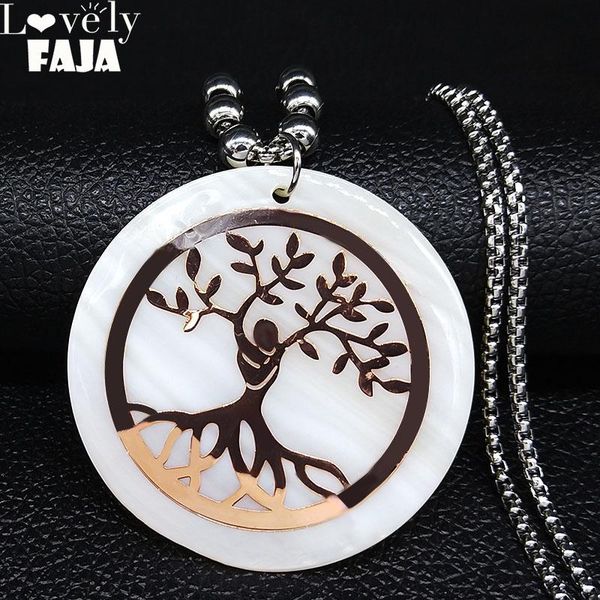 pendant necklaces 2021 tree of life shell stainless steel statement necklace for women rose gold color & pendants jewelry joyas n201s03, Silver
pendant necklaces 2021 tree of life shell stainless steel statement necklace for women rose gold color & pendants jewelry joyas n201s03, Silver