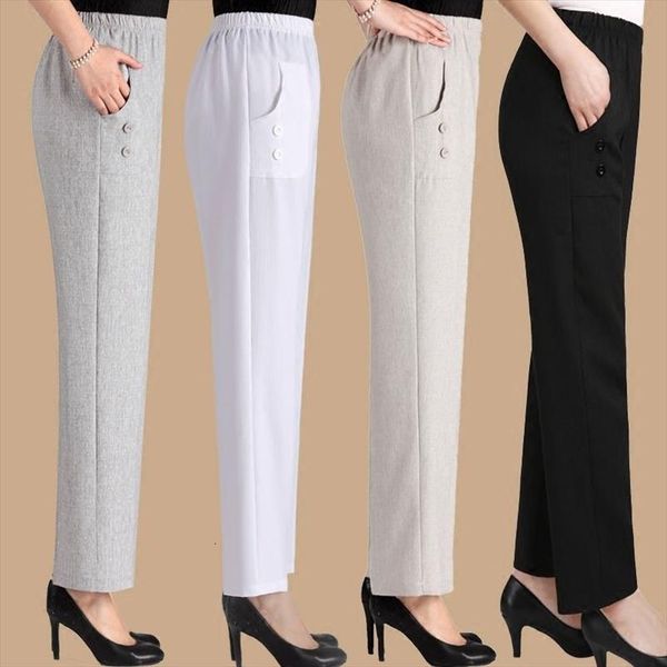 middle aged summer loose womens capris cotton linen straight large size elastic waist thin trousers plus 5xl 2231, Black;white
middle aged summer loose womens capris cotton linen straight large size elastic waist thin trousers plus 5xl 2231, Black;white