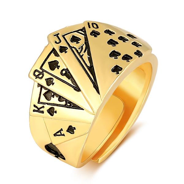 cluster rings resizable poker straight flush hearts ring gold color punk hip hop, Golden;silver
cluster rings resizable poker straight flush hearts ring gold color punk hip hop, Golden;silver