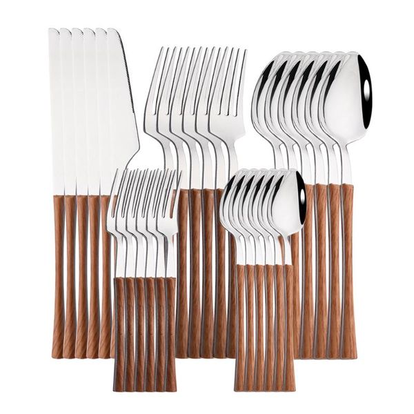 flatware sets 6/30pcs stainless steel dinnerware cutlery ses glossy silver wooden tableware western home knife fork teaspoon
flatware sets 6/30pcs stainless steel dinnerware cutlery ses glossy silver wooden tableware western home knife fork teaspoon