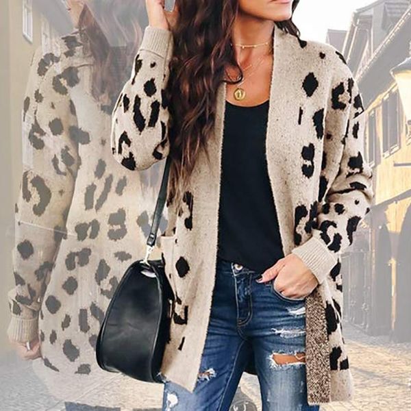 women's jackets autumn winter coat women casual long sleeve pocket leopard ladies outwear overcoat medium plaszcze damskie, Black;brown
women's jackets autumn winter coat women casual long sleeve pocket leopard ladies outwear overcoat medium plaszcze damskie, Black;brown