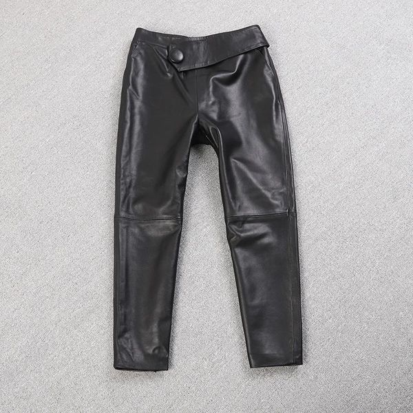 women's pants & capris england style great quality ealstic waist real sheep leather spring female a buckle was thin pencil f1052, Black;white
women's pants & capris england style great quality ealstic waist real sheep leather spring female a buckle was thin pencil f1052, Black;white