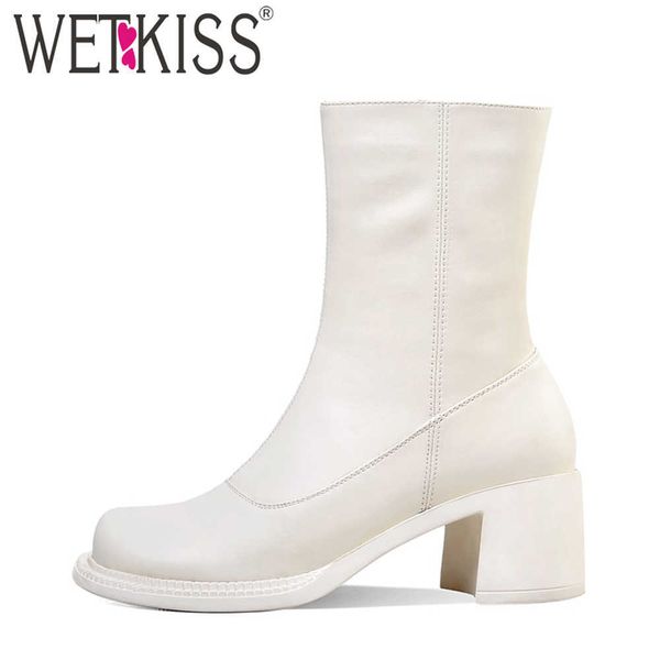 wetkiss ankle boots women square high heel booties solid big square toe short boot zipper ladies fashion shoes woman winter 210630, Black
wetkiss ankle boots women square high heel booties solid big square toe short boot zipper ladies fashion shoes woman winter 210630, Black