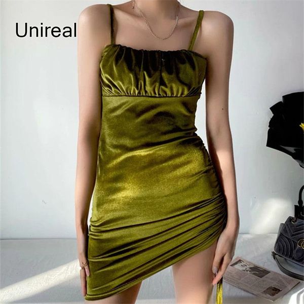 unireal 2021 summer women velvet party dress spaghetti strap night club wear drawstring bodycon mini casual dresses, Black;gray
unireal 2021 summer women velvet party dress spaghetti strap night club wear drawstring bodycon mini casual dresses, Black;gray