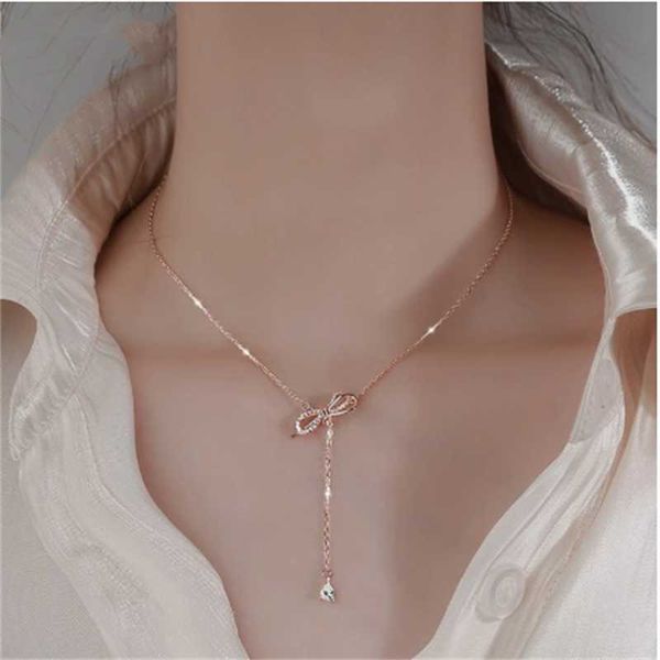 pendant necklaces inlaid zircon bowknot tassel for women clavicle chain choker party jewelry gift wholesale, Silver
pendant necklaces inlaid zircon bowknot tassel for women clavicle chain choker party jewelry gift wholesale, Silver