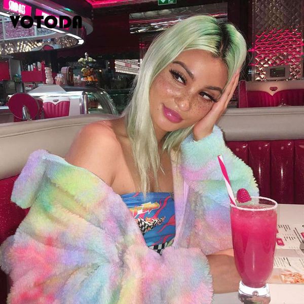 women faux fur coat fashion rainbow color jacket warm winter long gradient tie dye print casual furry women's hoodies & sweatshirts, Black
women faux fur coat fashion rainbow color jacket warm winter long gradient tie dye print casual furry women's hoodies & sweatshirts, Black