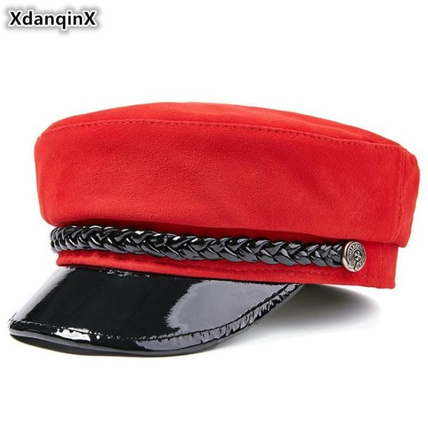 berets xdanqinx sheepskin leather cap women's flat caps army military hats elegant lady genuine hat fashion brands female, Blue;gray
berets xdanqinx sheepskin leather cap women's flat caps army military hats elegant lady genuine hat fashion brands female, Blue;gray