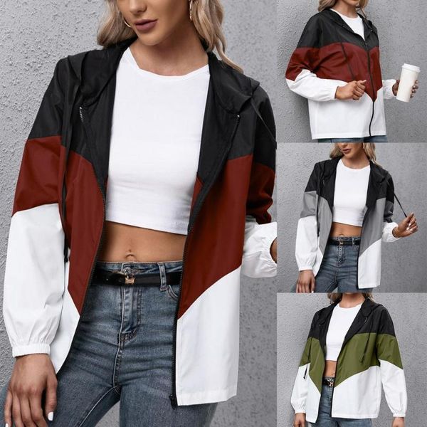 women's jackets windproof coat waterproof color block long sleeve for vacation, Black;brown
women's jackets windproof coat waterproof color block long sleeve for vacation, Black;brown