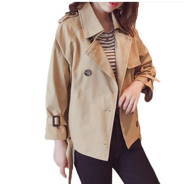 women's trench coats spring and autumn women 2021 korean loose casual short student coat fashion bf harajuku jacket overcoat, Tan;black
women's trench coats spring and autumn women 2021 korean loose casual short student coat fashion bf harajuku jacket overcoat, Tan;black