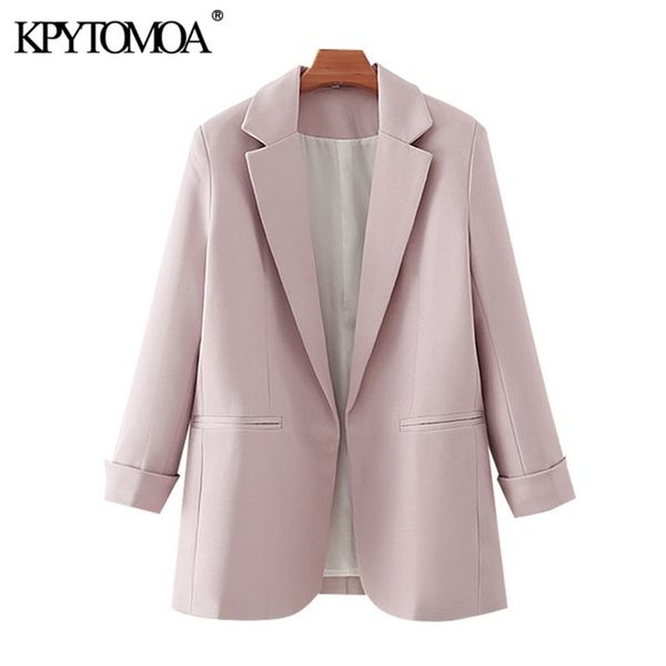 women fashion office wear solid blazers coat vintage long sleeve pockets female outerwear chic 210421, White;black
women fashion office wear solid blazers coat vintage long sleeve pockets female outerwear chic 210421, White;black