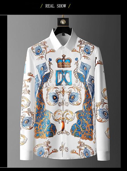 men's casual shirts 2021 autumn shirt fashion printing european light luxury long-sleeved slim non-iron, White;black
men's casual shirts 2021 autumn shirt fashion printing european light luxury long-sleeved slim non-iron, White;black