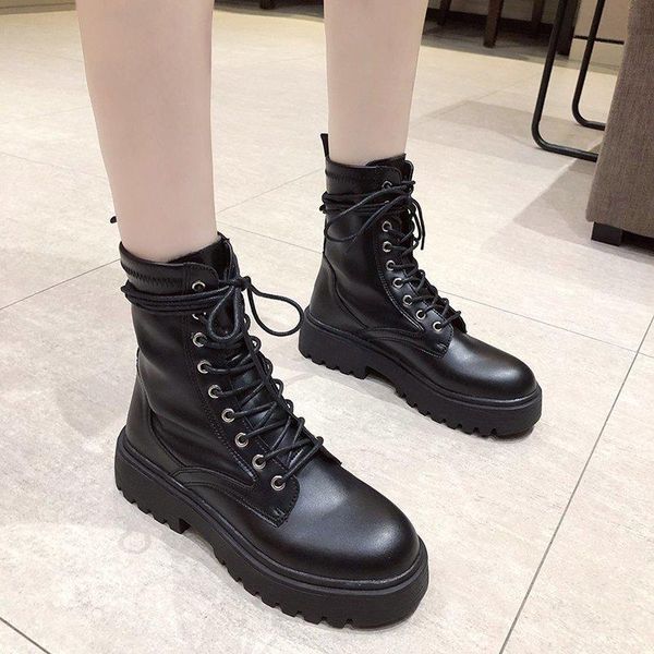 boots fashion black lace-up motorcycle women autumn round toe med heels short botas mujer comfy non-slip platform
boots fashion black lace-up motorcycle women autumn round toe med heels short botas mujer comfy non-slip platform