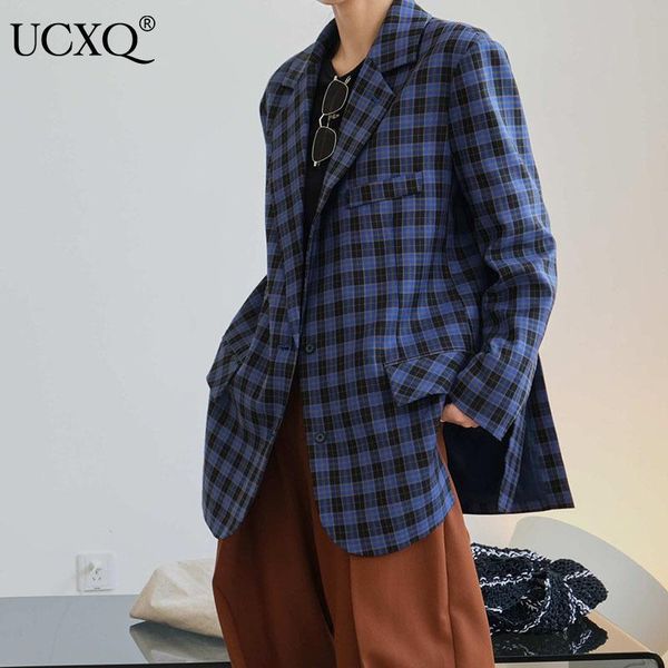 women's suits & blazers ucxq woman blazer jacket plaid split long sleeve notched collar loose pockets design casual style 2021 autumn f, White;black
women's suits & blazers ucxq woman blazer jacket plaid split long sleeve notched collar loose pockets design casual style 2021 autumn f, White;black